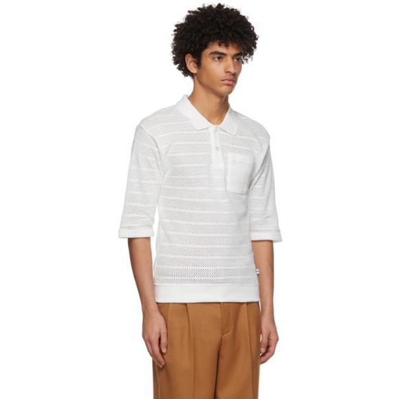 Martin Asbjorn White Mesh Polo - Picture 1 of 4